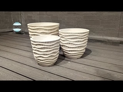 クリーム 複合 粘土 花器 滑らかな 手彫り デザイン