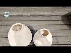 クラシック・ヴィンテージ・フィニッシュ付 手彫り 丸いヴィンテージ・ファイバー・アリー・プランター