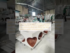 特大サイズの白く不規則な丸い繊維粘土プランター、曲線的で流れるようなアウトライン、軽量で耐久性があり、メンテナンスが容易な植木鉢、別荘のオフィス装飾、庭の造園プロジェクト