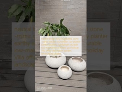 中性ベージュ 天然の斑点石 -模倣デザイン 丸い繊維粘土の植樹 粘土的な美学的な軽量 耐久性 低保養性 花盆 休暇 ビラ オフィス装飾 庭園景観設計プロジェクト