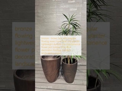 ブロンズ - ブラウン色 不規則な流れる波の丸い繊維粘土のプランター 軽量 耐久性 低保守性 花盆 休日 ビラ オフィス 装飾 屋上 庭園 景観設計 プロジェクト