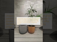 ユニークなシルバーカラーの植木鉢：特徴的なストライプ模様のファイバークレイプランター、軽量で耐久性があり、メンテナンスが容易、別荘、オフィス、屋上庭園、造園プロジェクトの装飾に最適