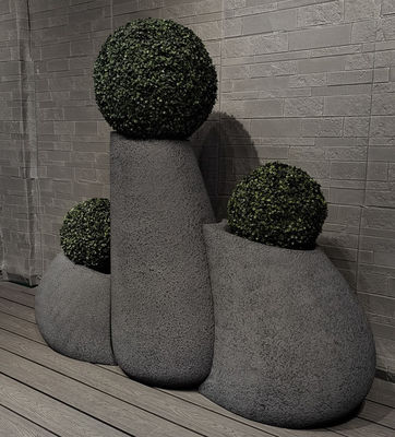 購入 コンボ ブラック 繊維 粘土 花器 室内 屋外 植え付け 装飾 用 online manufacture