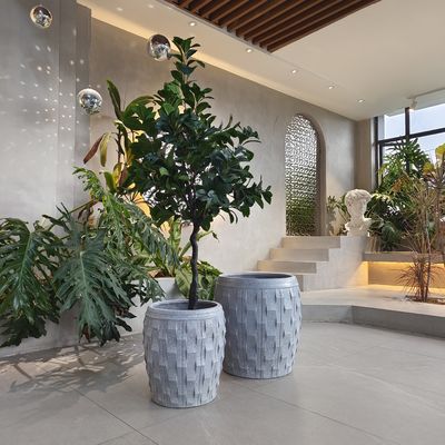 購入 D390*H410B D340*H360 繊維粘土の植樹器 表面の質感と凍結耐性 online manufacture