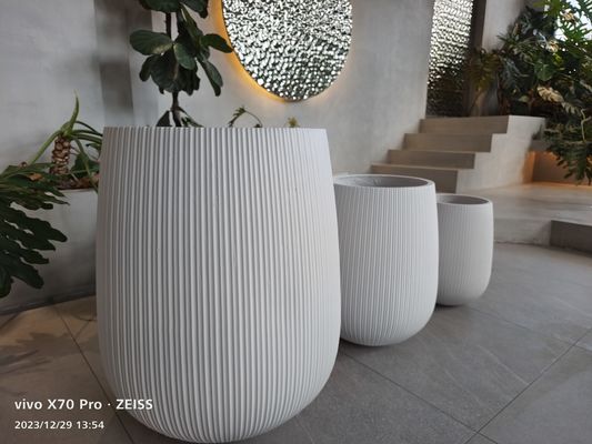 購入 カスタマイズされた植物表示オプションのための滑らかな表面の粘土繊維プランター online manufacture