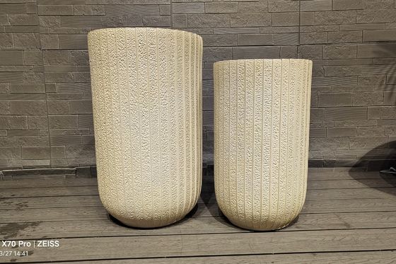 購入 現代の繊維セメントポットで,あらゆるスペースのための繊維粘土の丸いプランター online manufacture
