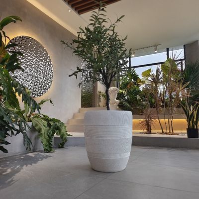 質感 丸い 繊維 粘土 植樹 器 手彫り 内外装飾 用
